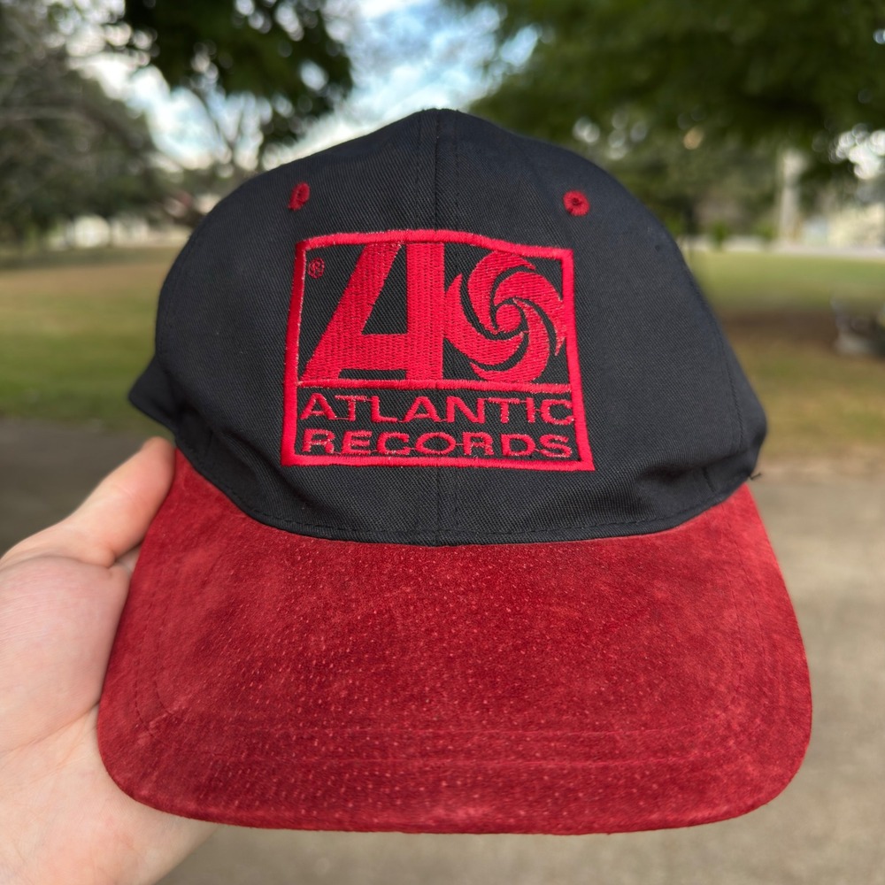 Vintage 90s Atlantic Records Snapback Hat HipHop LedZepplin RayCharles (m1)